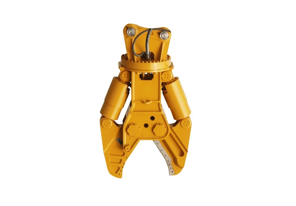 Heavy-Duty Double-Cylinder Rotary Hydraulic Shears - High-Torque Scrap Metal Cutting Tool in Demolition Action